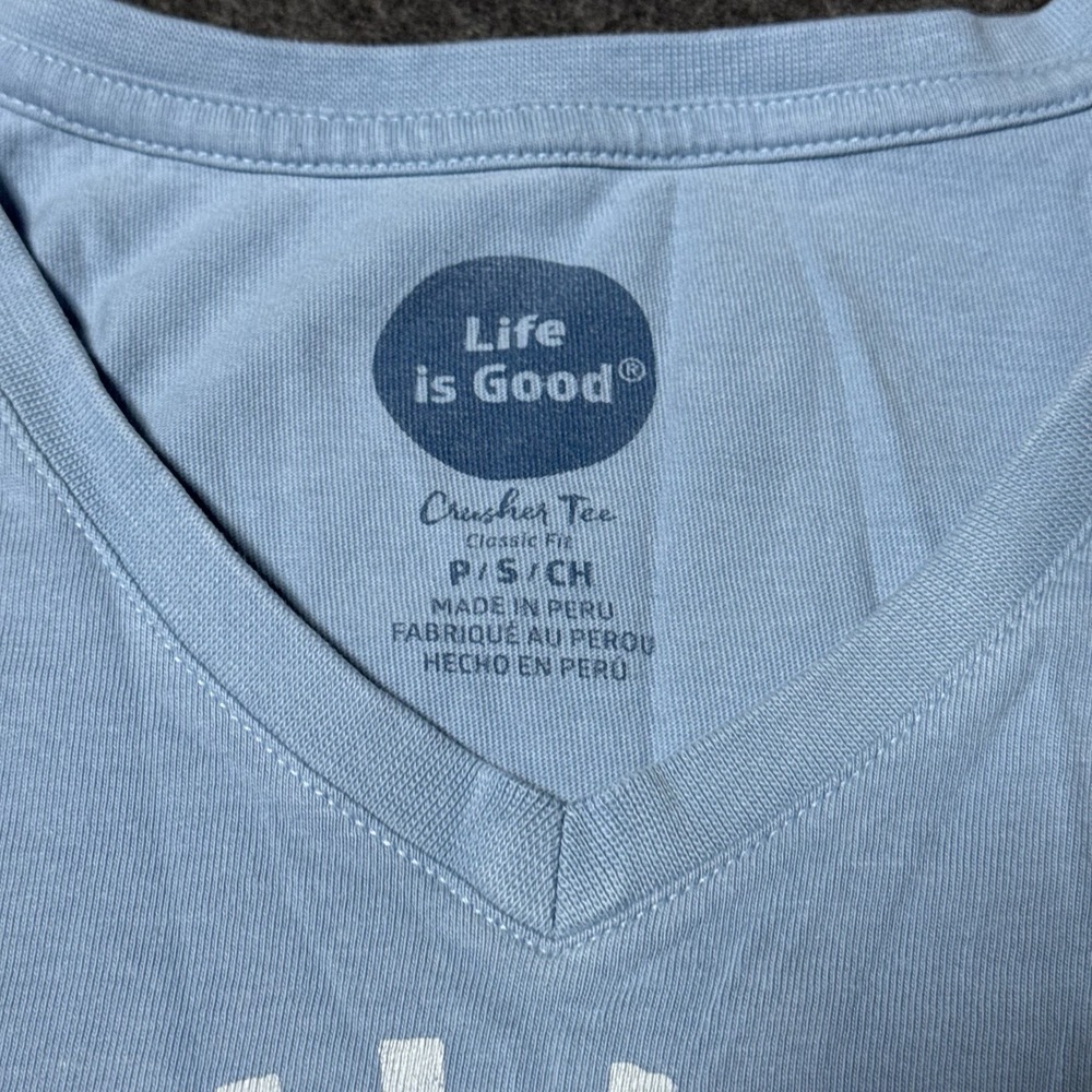 Life is Good Crusher Tee Womens Chillin Dog Longsleeve Shirt Size S Retro Y2K - Picture 4 of 9